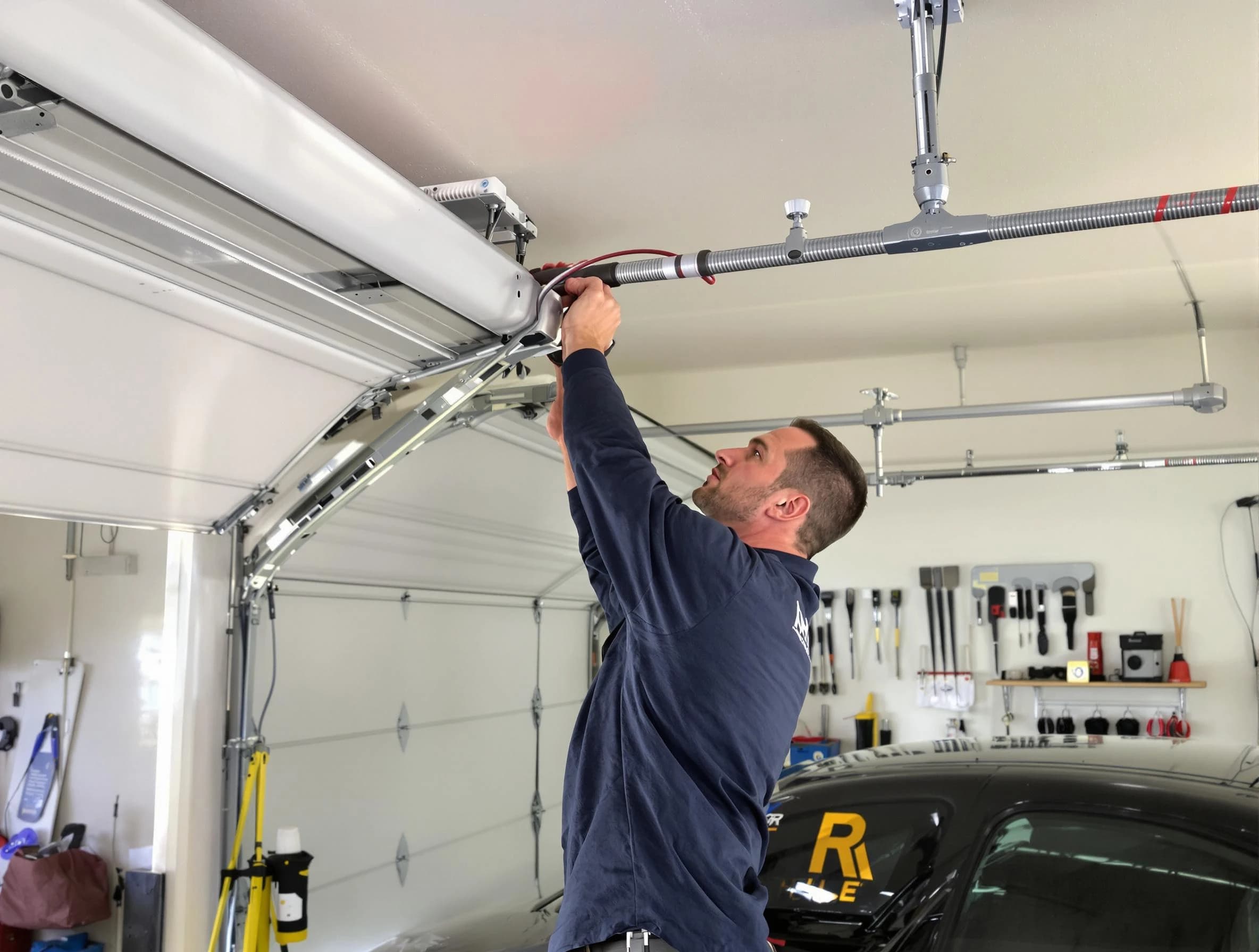 Twin Lakes Garage Door Repair technician performing garage door cable repair in Twin Lakes