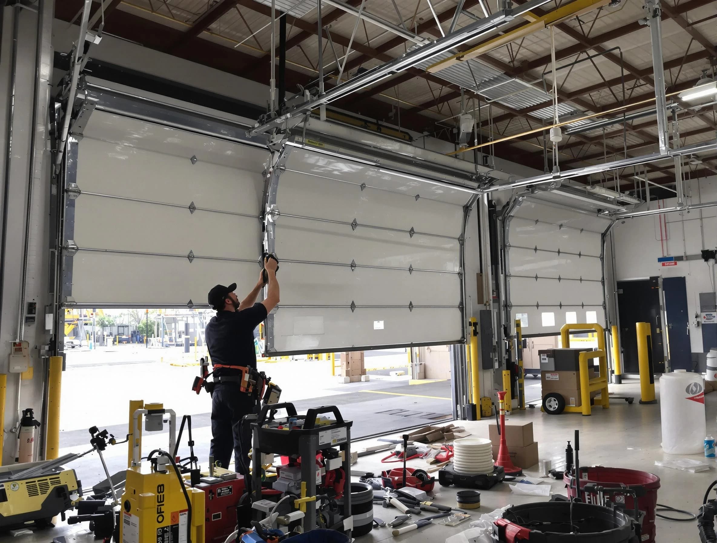 Twin Lakes Garage Door Repair technician performing commercial garage door repair in Twin Lakes