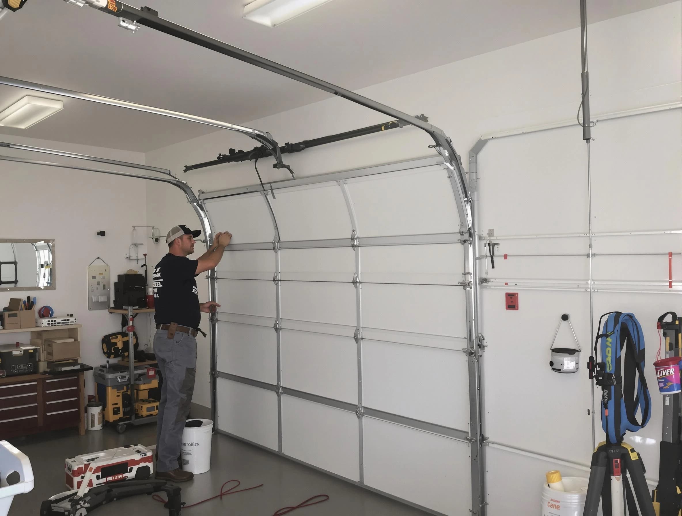 Twin Lakes Garage Door Repair team installing new garage door in Twin Lakes
