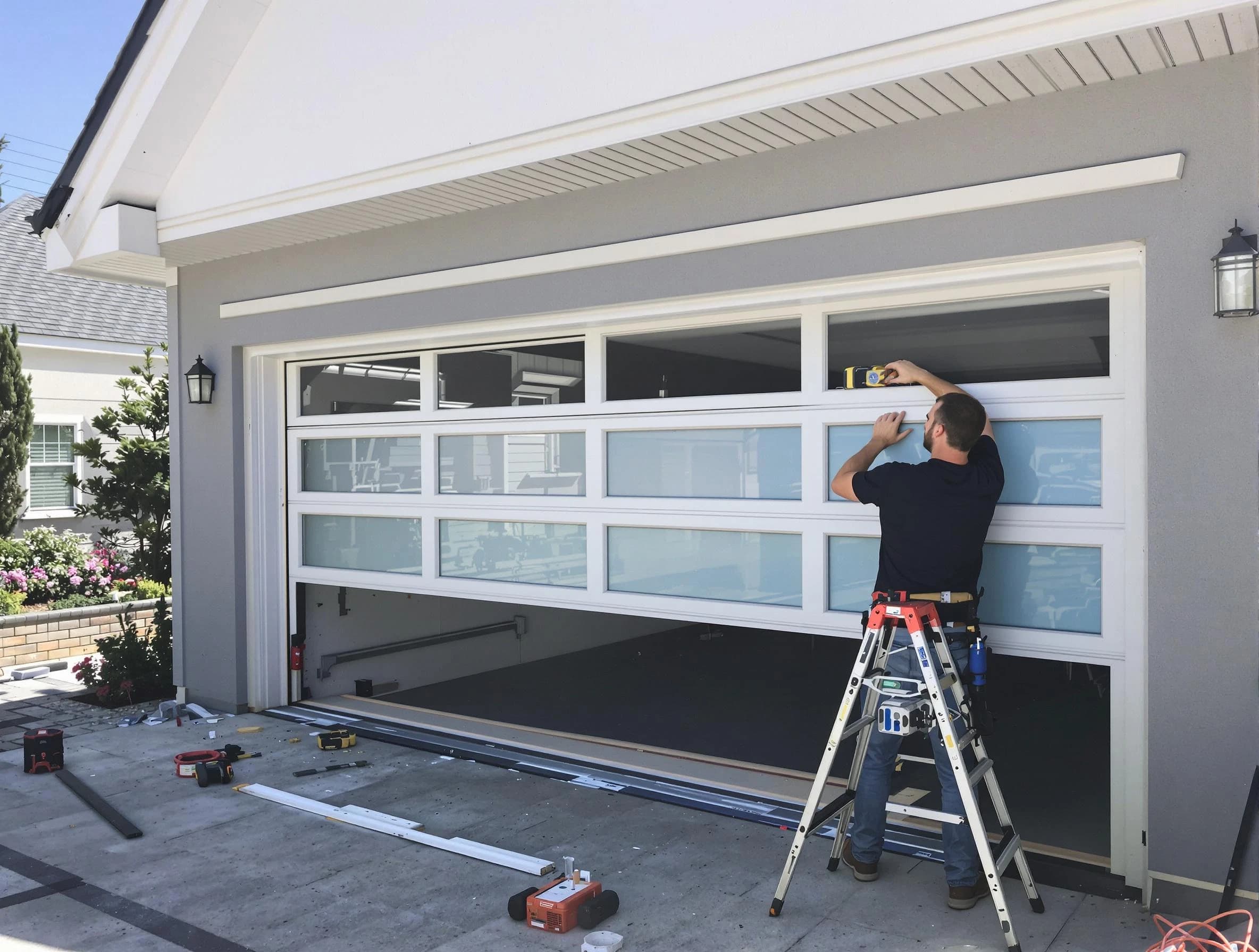 Twin Lakes Garage Door Repair team performing garage door replacement in Twin Lakes