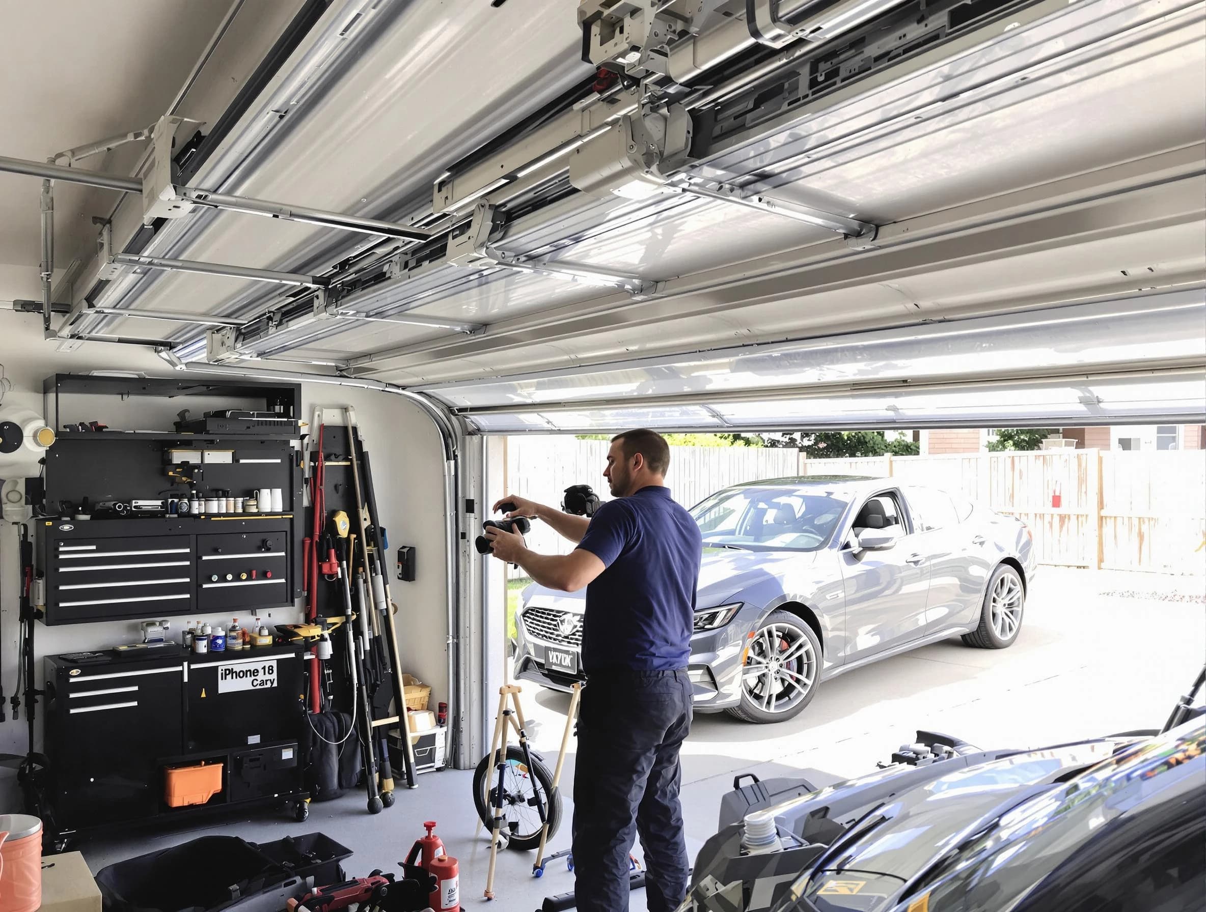 Twin Lakes Garage Door Repair technician fixing noisy garage door in Twin Lakes