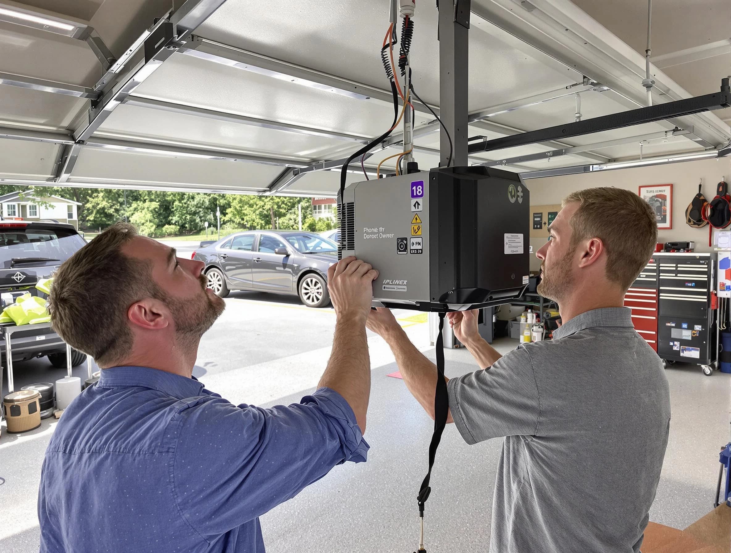 Twin Lakes Garage Door Repair technician installing garage door opener in Twin Lakes