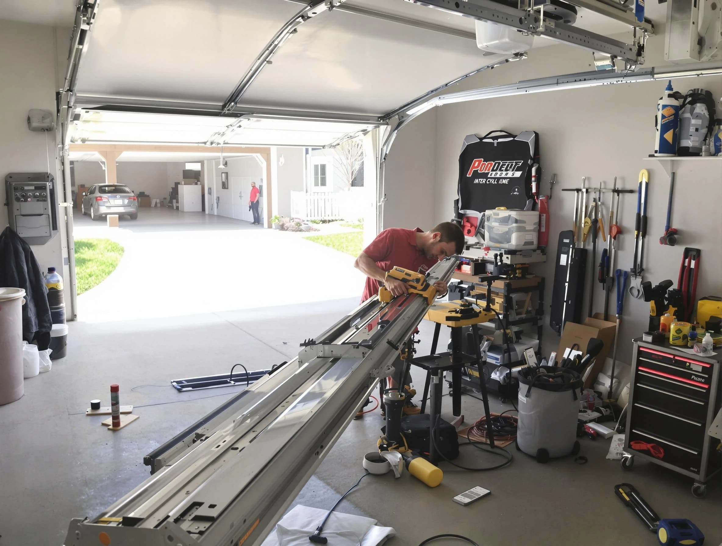 Twin Lakes Garage Door Repair expert performing track repair in Twin Lakes