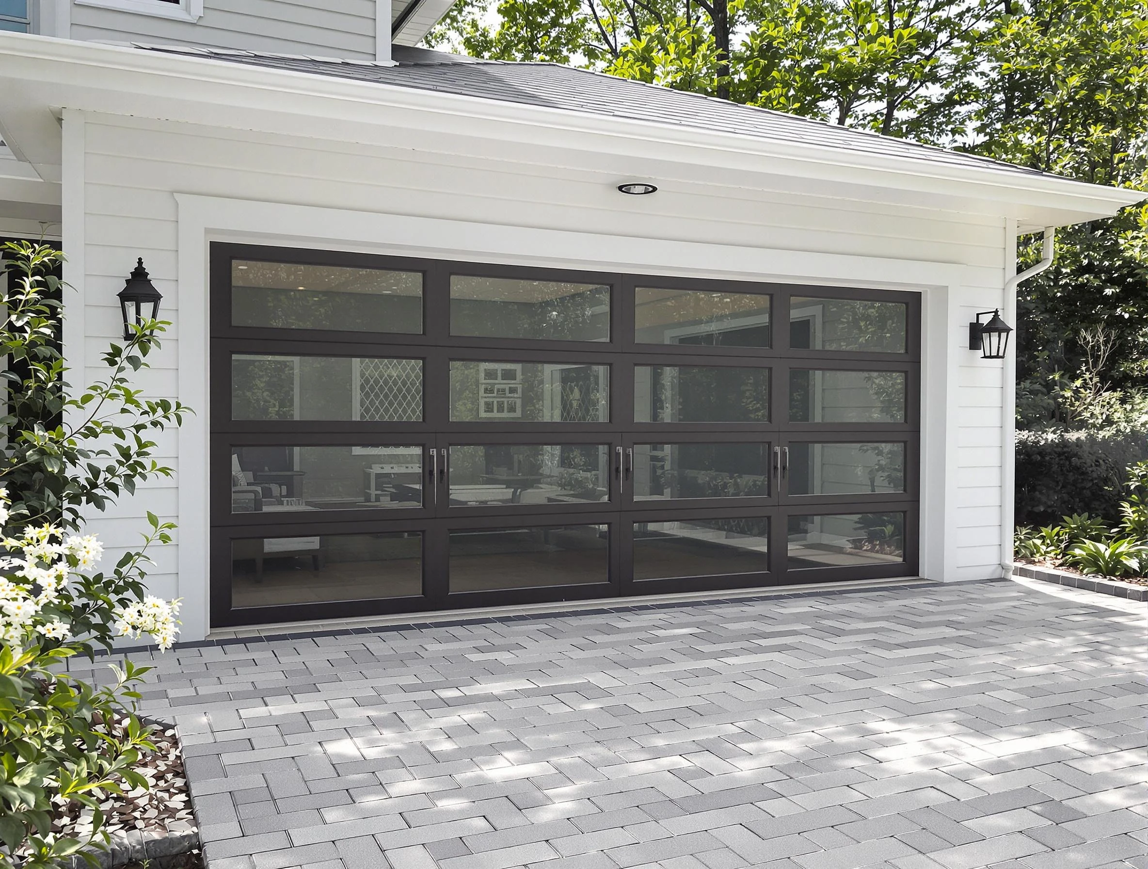 Twin Lakes Garage Door Repair design specialist presenting custom garage door options to Twin Lakes homeowner